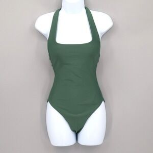 J. Crew Sculpt Eva TBack Tank‎ One Piece Swimsuit Womens 4 Green Resort Pool NWT